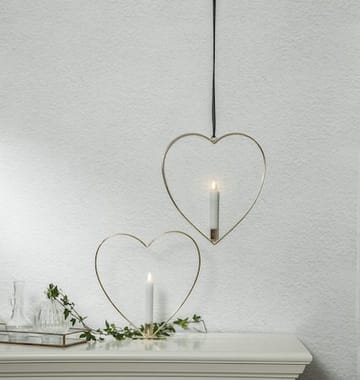 Flamme Heart innendørsdekorasjon 28 cm - Messing - Interiør - Innredning til barnerom - Barnelamper