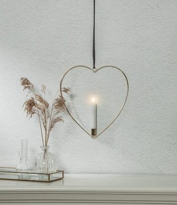 Flamme Heart innendørsdekorasjon 28 cm - Messing - Interiør - Innredning til barnerom - Barnelamper