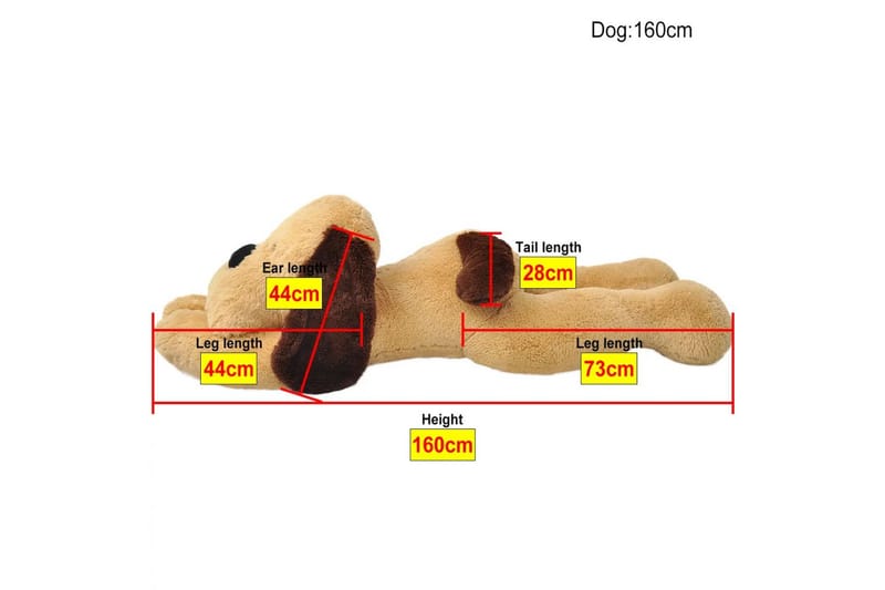 Lekehund i plysj brun 160 cm - Dekorasjon til barnerom