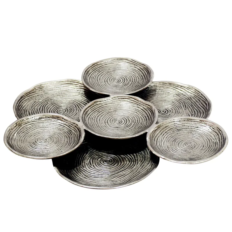 Jelnor rund dekorasjonsskål i aluminium, Sølv