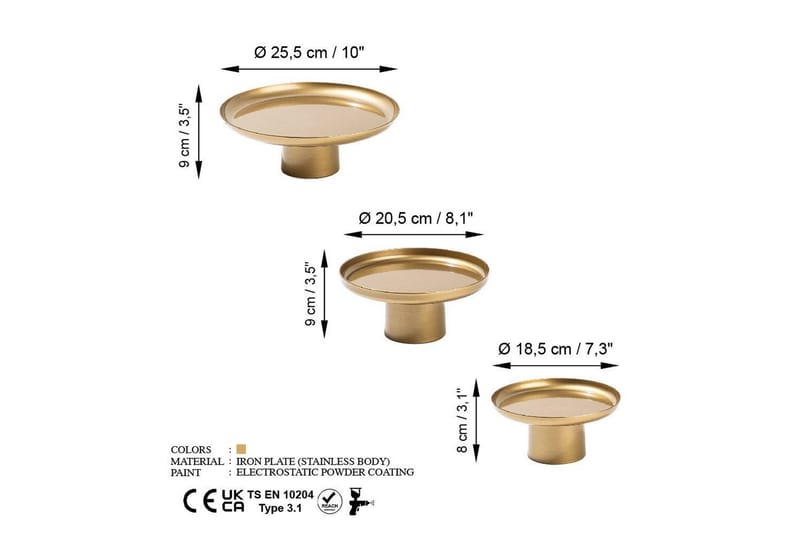 Dekorativt metalltilbehør Mirven Gull - Gull - Interiør - Lys & dufter - Lysholdere & lysfat