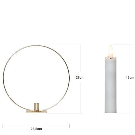Flamme Ring innendørsdekorasjon 28,5 cm - messing/hvit - Interiør - Lys & dufter - Lysestaker og lykter