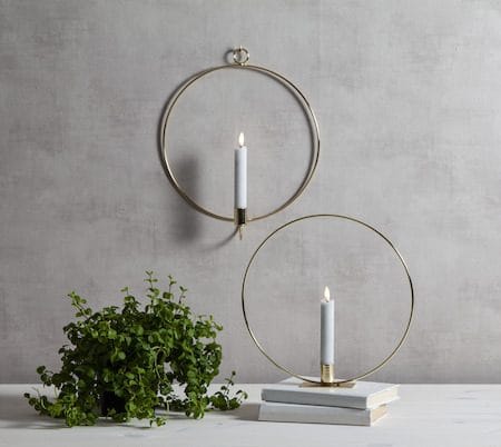 Flamme Ring innendørsdekorasjon 28,5 cm - messing/hvit - Interiør - Lys & dufter - Lysestaker og lykter