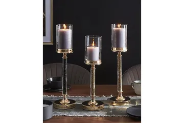Ljusstake Beliani Abbeville Guld, 13x13x41 cm GOLD - Interiør - Lys & dufter - Lysestaker og lykter