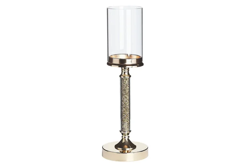 Ljusstake Beliani Abbeville Guld, 13x13x41 cm GOLD