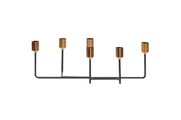 Ljusstake Beliani Bangka Black||GOLD - Interiør - Lys & dufter - Lysestaker og lykter