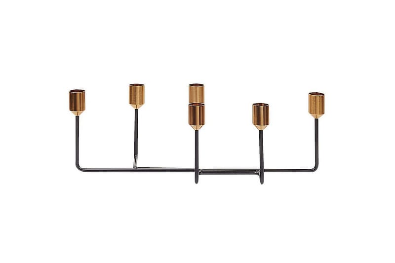 Ljusstake Beliani Bangka Black||GOLD - Interiør - Lys & dufter - Lysestaker og lykter