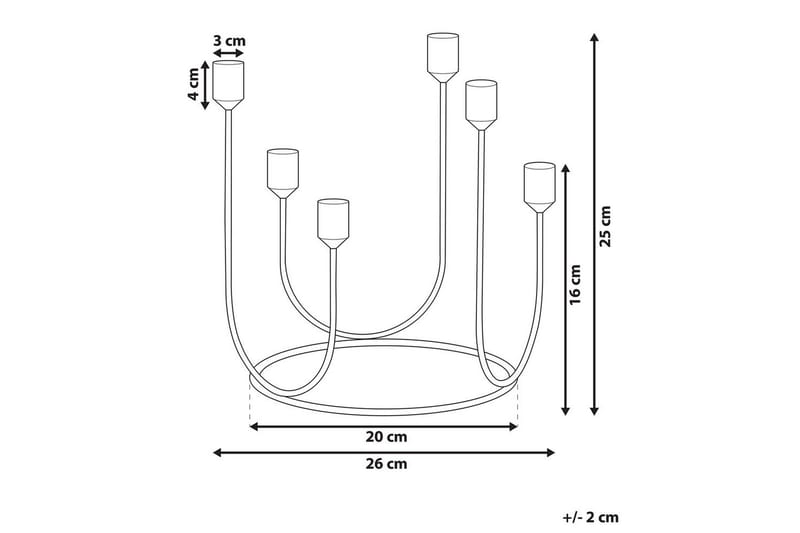 Ljusstake Beliani Panay Black||GOLD - Interiør - Lys & dufter - Lysestaker og lykter