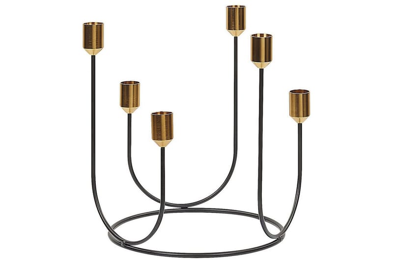 Ljusstake Beliani Panay Black||GOLD