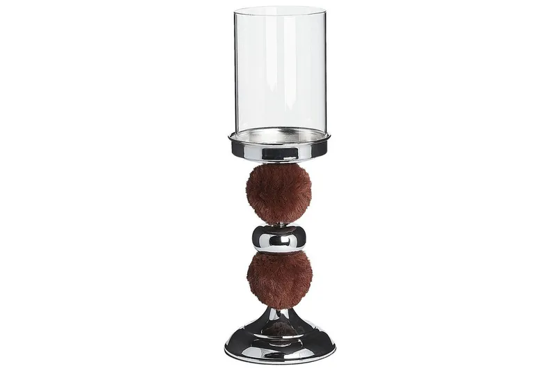 Ljusstake Beliani Padre Silver||Brown