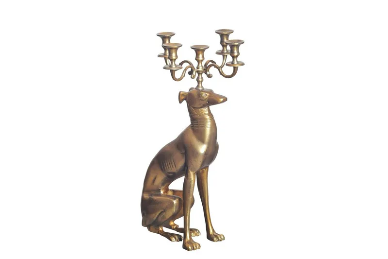 Dekorativ figur Wohnling Lysestake Greyhound Aluminium Moderne