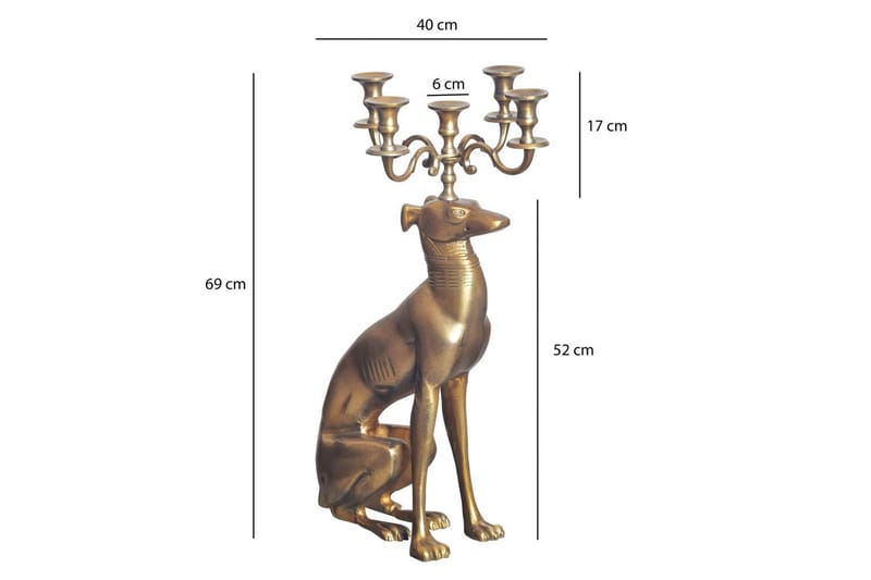 Dekorativ figur Wohnling Lysestake Greyhound Aluminium Moderne - Interiør - Lys & dufter - Lysestaker og lykter - Gulv lysestake