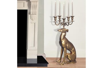 Dekorativ figur Wohnling Lysestake Greyhound Aluminium Moderne - Interiør - Lys & dufter - Lysestaker og lykter - Gulv lysestake