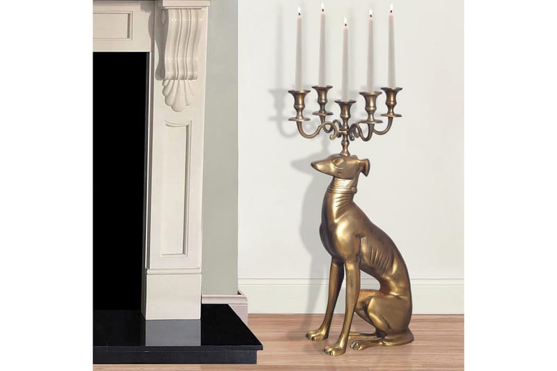 Dekorativ figur Wohnling Lysestake Greyhound Aluminium Moderne - Interiør - Lys & dufter - Lysestaker og lykter - Gulv lysestake