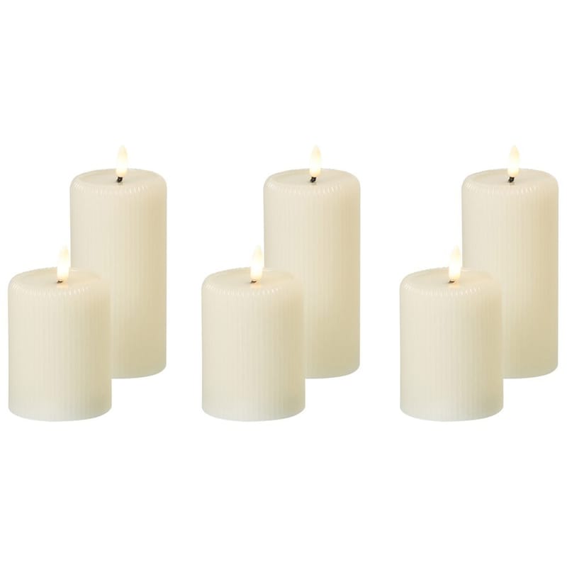 LED-lys Noisette Set med 6, Hvit