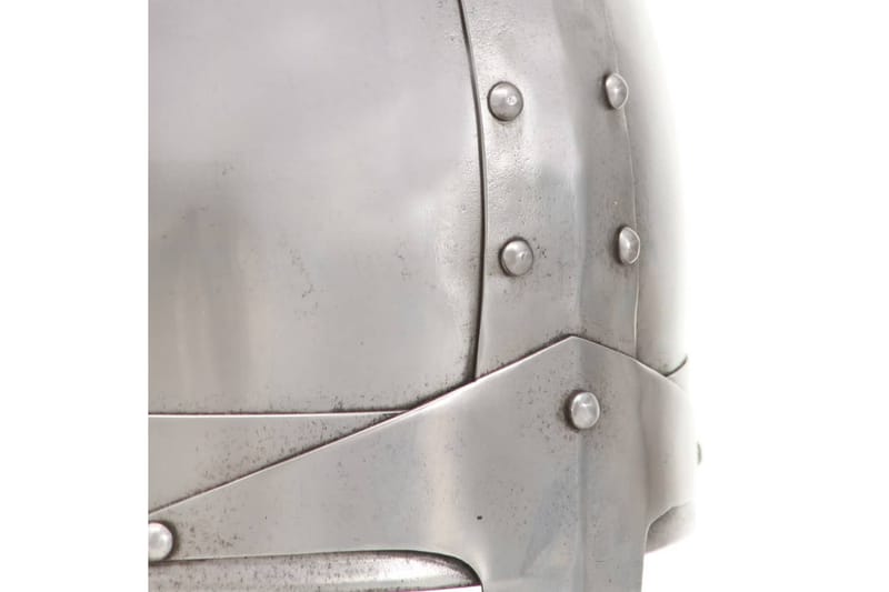 Middelaldersk ridderhjelm antikk replika LARP sølv stål - Dekorasjon & innredningsdetaljer