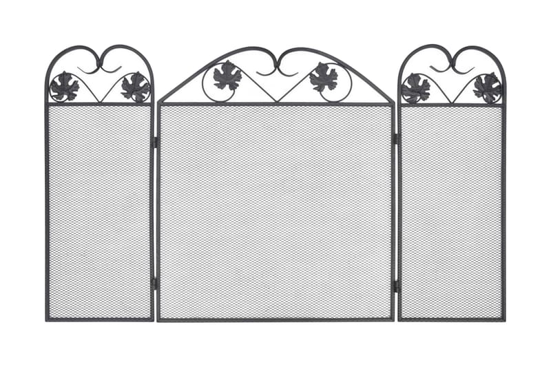 Gnistfanger 3-panels jern svart - Tilbehør peiser