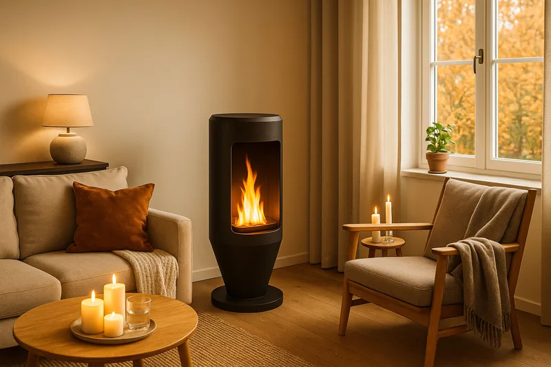 Corbo Frittstående Rund Etanolpeis 83x40x40 cm i Stål - Svart - Interiør - Peis - Peis uten pipe - Biopeis