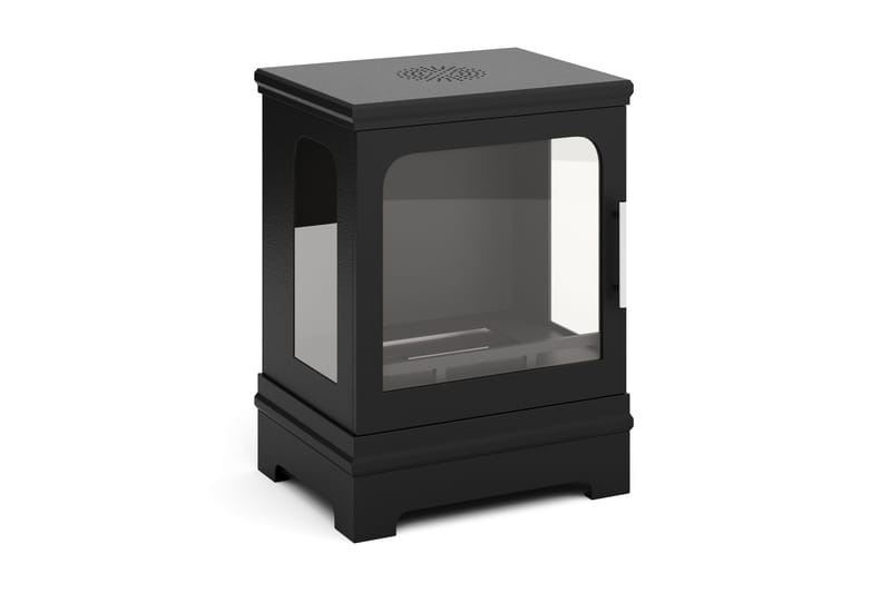 Corbo Liten Frittstående Rektangulær Etanolpeis 59x35x45 cm i Stål og Glass, Svart