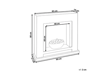 Elektrisk eldstad Beliani Sahara Beige||White - Interiør - Peis - Peis uten pipe - El-peiser