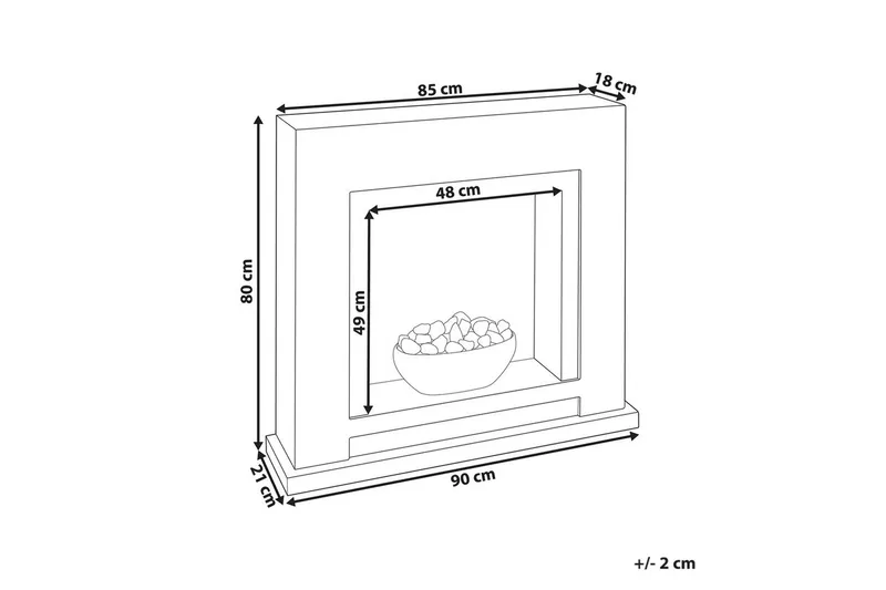 Elektrisk eldstad Beliani Sahara Beige||White - Interiør - Peis - Peis uten pipe - El-peiser