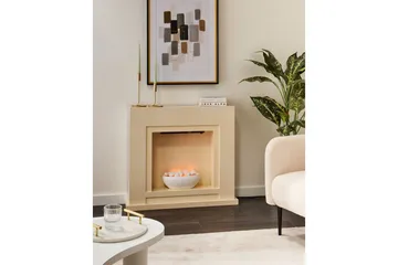 Elektrisk eldstad Beliani Sahara NO_BRAND Beige||White - Interiør - Peis - Peis uten pipe - El-peiser