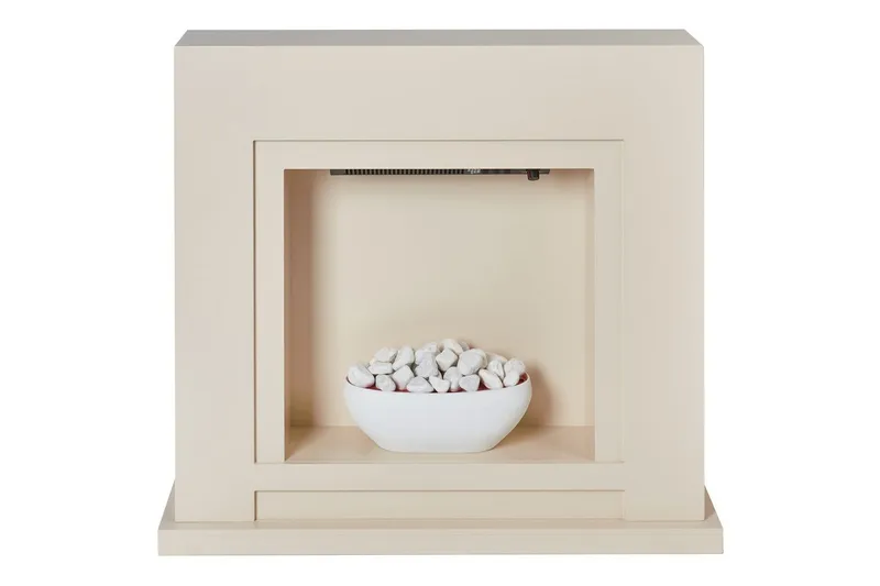 Elektrisk eldstad Beliani Sahara NO_BRAND Beige||White