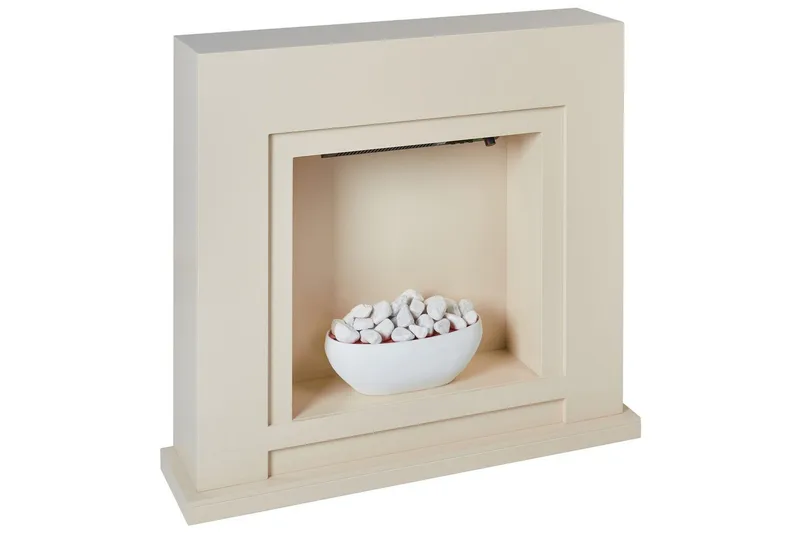 Elektrisk eldstad Beliani Sahara NO_BRAND Beige||White - Interiør - Peis - Peis uten pipe - El-peiser