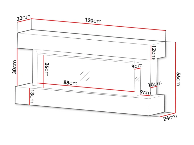 Erylin Elektrisk Peis 120 cm - Interiør - Peis - Peis uten pipe - El-peiser