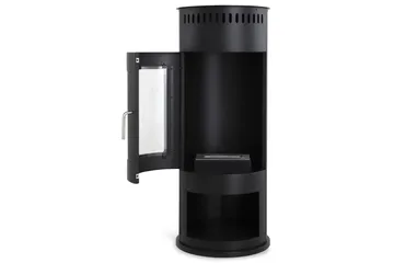 Corbo Frittstående Rund Etanolpeis 112x45x45 cm i glass og rustfritt stål - Svart - Interiør - Peis - Peis uten pipe - Biopeis