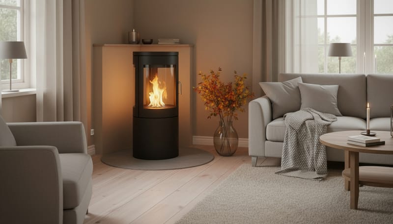 Corbo Frittstående Rund Etanolpeis 95x45x45 cm i Glass og Rustfritt stål - Svart - Interiør - Peis - Peis uten pipe - Biopeis