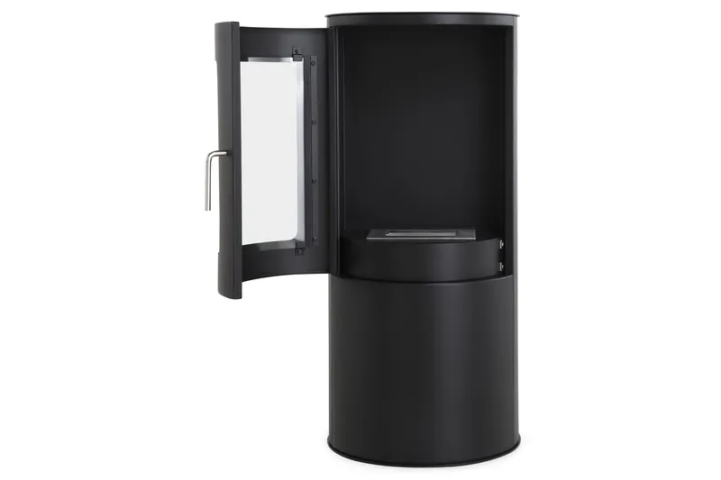 Corbo Frittstående Rund Etanolpeis 96x44x30 cm i Stål og glass - Svart - Interiør - Peis - Peis uten pipe - Biopeis