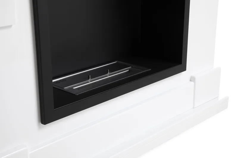 Helio Peis Bioetanol Frittstående MDF - Hvit/Svart/Rustfritt Stål - Interiør - Peis - Peis uten pipe - Biopeis