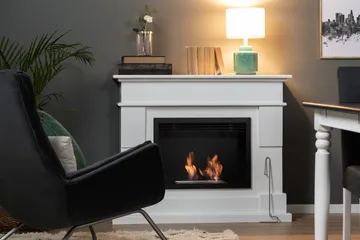 Helio Peis Bioetanol Frittstående MDF - Hvit/Svart/Rustfritt Stål - Interiør - Peis - Peis uten pipe - Biopeis