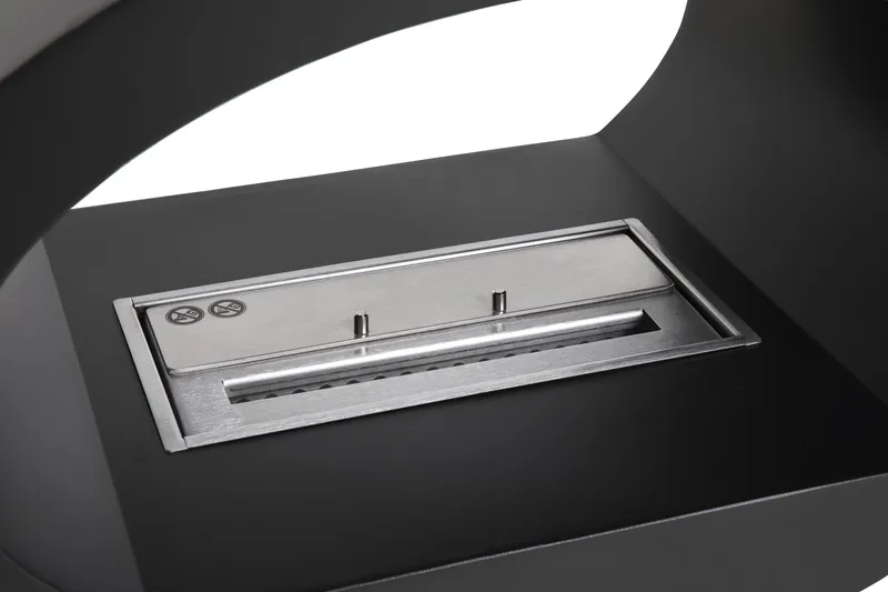 Mauro Vegghengt Etanolkamin 190x60x40 cm i Stål - Svart - Interiør - Peis - Peis uten pipe - Biopeis