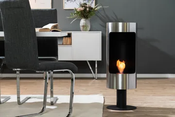 Plaza Frittstående Etanolpeis 84x30x30 cm i Rustfritt stål - Svart - Interiør - Peis - Peis uten pipe - Biopeis