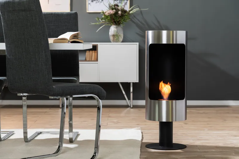 Plaza Frittstående Etanolpeis 84x30x30 cm i Rustfritt stål - Svart - Interiør - Peis - Peis uten pipe - Biopeis