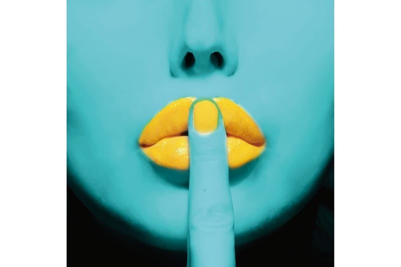 Akrylbilde Lips Glass/Turkis/Gul - 80x80 cm - Lerretsbilder