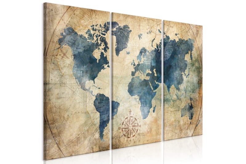 Bilde Retro Map 3 Parts 120x80 - Artgeist sp. z o. o. - Lerretsbilder Bilde Retro Map 3 Parts 120x80 - Artgeist sp. z o. o. - Lerretsbilder