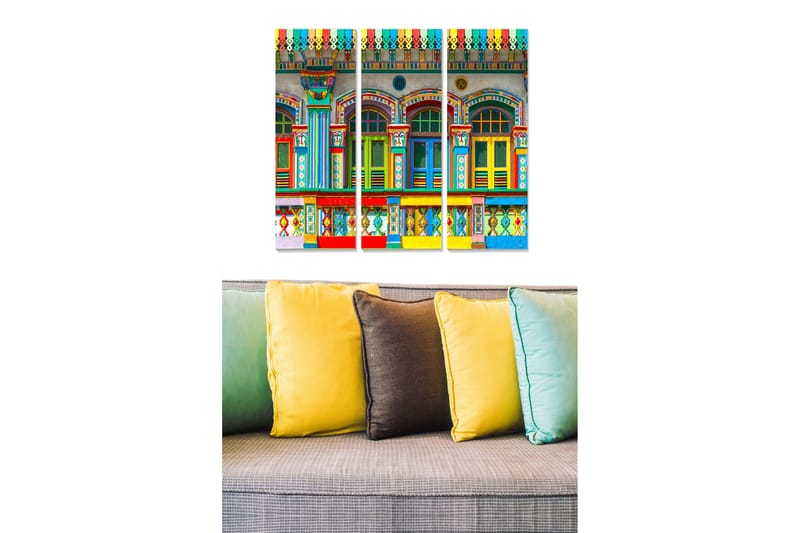 Canvasbilde City 3-pk flerfarget - Posters