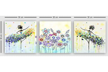 Decorative Canvas Painting (3 Pieces) 30x30 - Interiør - Maleri & posters - Lerretsbilder