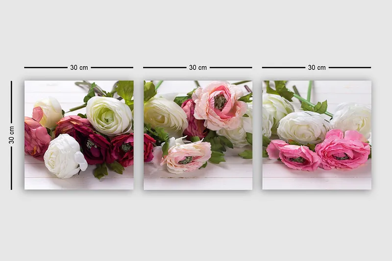 Decorative Canvas Painting (3 Pieces) 30x30 - Interiør - Maleri & posters - Lerretsbilder