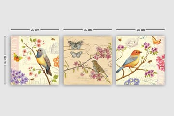 Decorative Canvas Painting (3 Pieces) 30x30 - Interiør - Maleri & posters - Lerretsbilder
