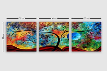 Decorative Canvas Painting (3 Pieces) 30x30 - Interiør - Maleri & posters - Lerretsbilder