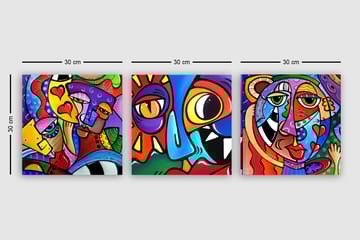 Decorative Canvas Painting (3 Pieces) 30x30 - Interiør - Maleri & posters - Lerretsbilder