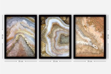 Decorative Framed Painting (3 Pieces) 35x45 - Interiør - Maleri & posters - Lerretsbilder