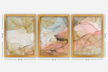 Decorative Framed Painting (3 Pieces) 35x45 - Interiør - Maleri & posters - Lerretsbilder