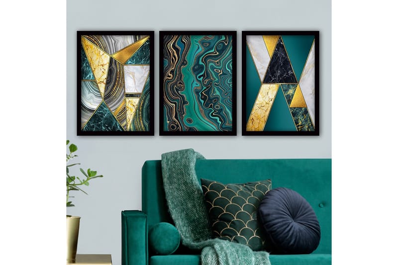 Decorative Framed Painting (3 Pieces) 35x45