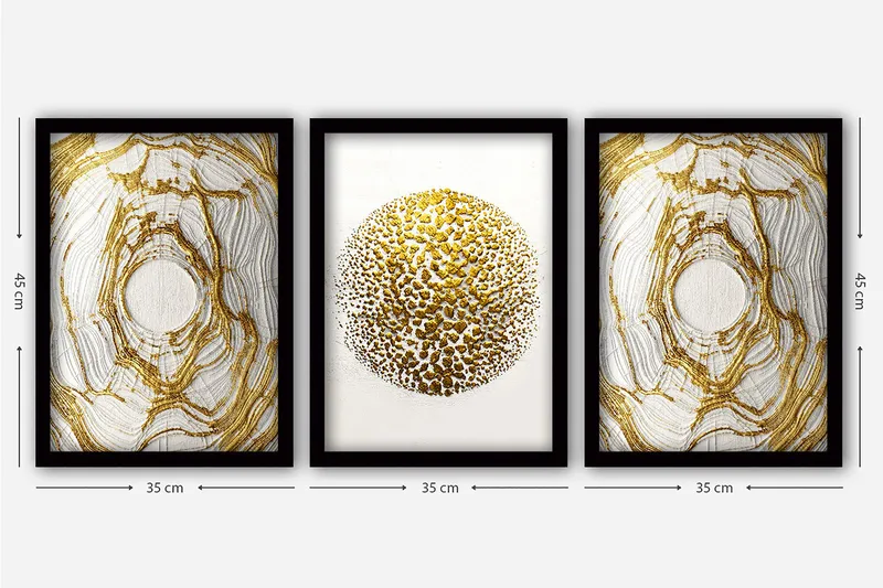 Decorative Framed Painting (3 Pieces) 35x45 - Interiør - Maleri & posters - Lerretsbilder