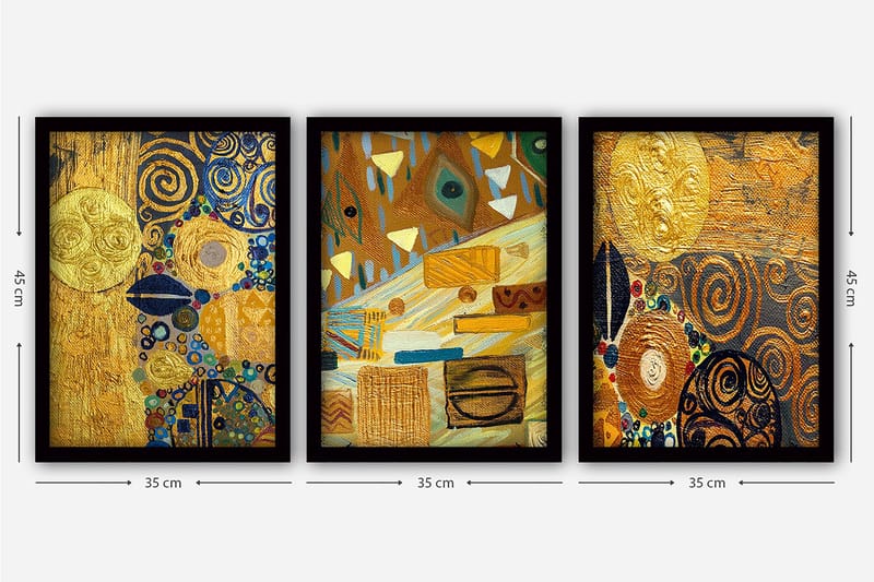 Decorative Framed Painting (3 Pieces) 35x45 - Interiør - Maleri & posters - Lerretsbilder